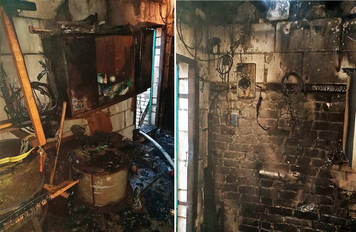 Пожар в гараже Барановичский район п.Жемчужный