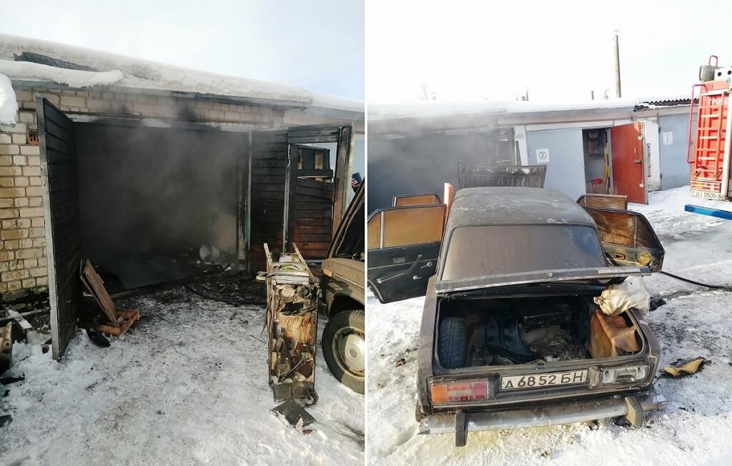 Пожар в гараже ул. Фроленкова Барановичи