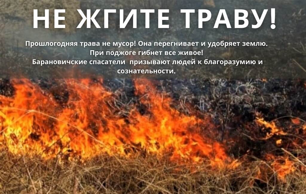 Весенние палы травы МЧС Барановичи