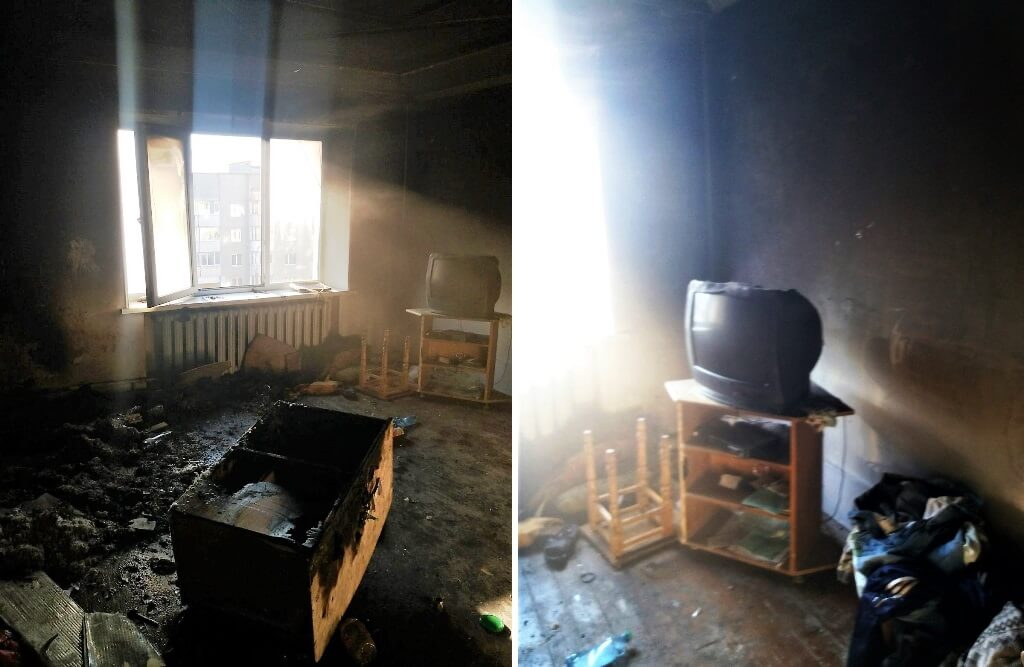 Пожар со спасенным в Барановичах ул. Притыцкого