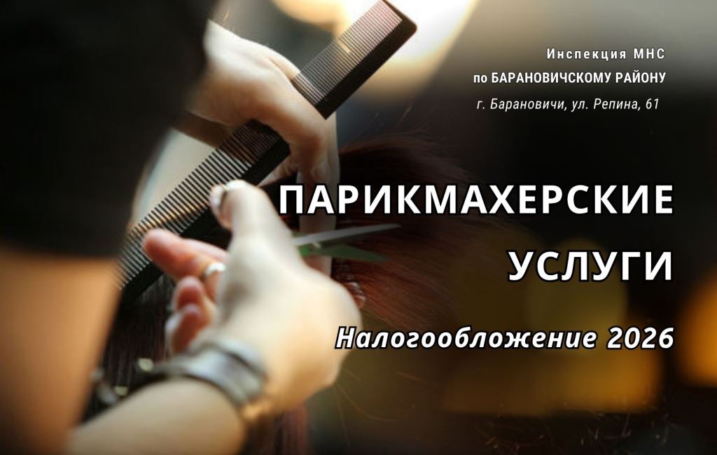 Парикмахнрские услуги Налогообложение ИМНС Барановичского района